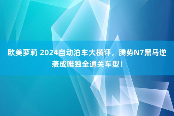 欧美萝莉 2024自动泊车大横评，腾势N7黑马逆袭成唯独全通关车型！