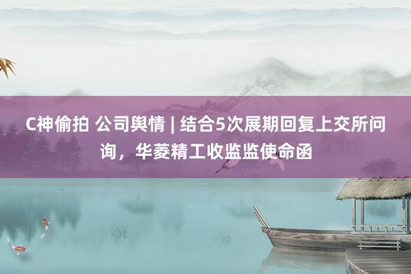 C神偷拍 公司舆情 | 结合5次展期回复上交所问询，华菱精工收监监使命函