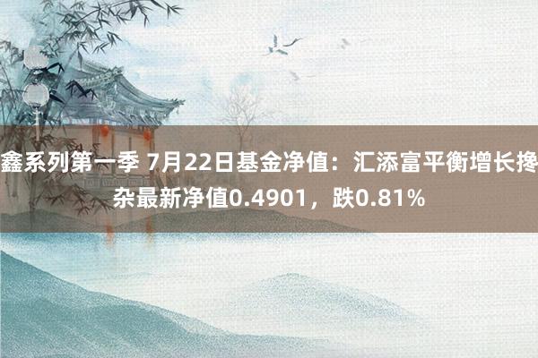 鑫系列第一季 7月22日基金净值：汇添富平衡增长搀杂最新净值0.4901，跌0.81%