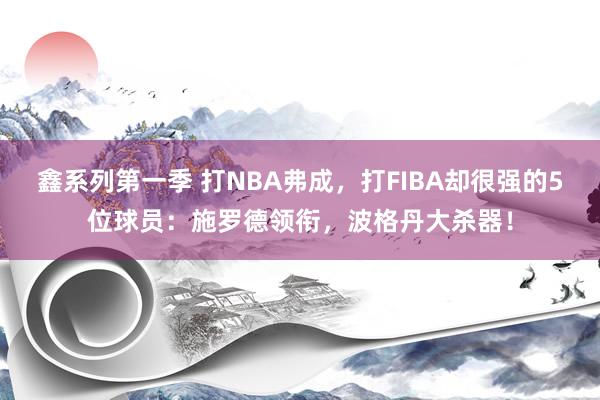 鑫系列第一季 打NBA弗成，打FIBA却很强的5位球员：施罗德领衔，波格丹大杀器！