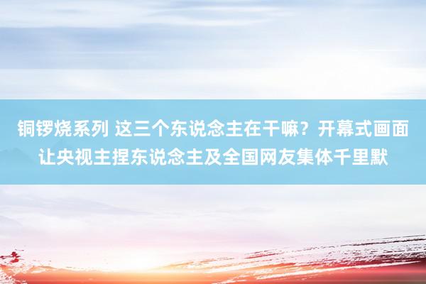 铜锣烧系列 这三个东说念主在干嘛？开幕式画面让央视主捏东说念主及全国网友集体千里默