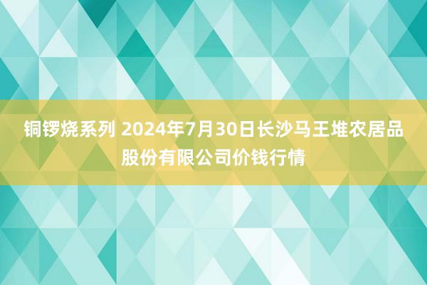 铜锣烧系列 2024年7月30日长沙马王堆农居品股份有限公司价钱行情