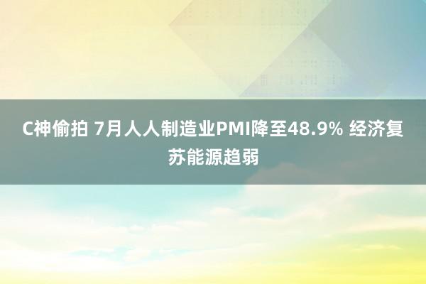 C神偷拍 7月人人制造业PMI降至48.9% 经济复苏能源趋弱