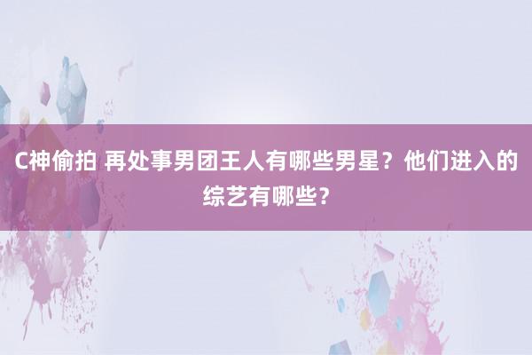 C神偷拍 再处事男团王人有哪些男星？他们进入的综艺有哪些？